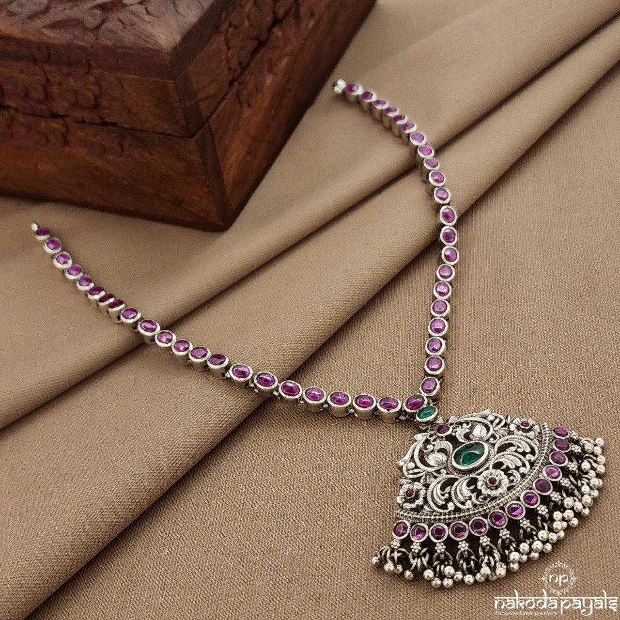 Pinkish Ball Drop Neckpiece (N11387)