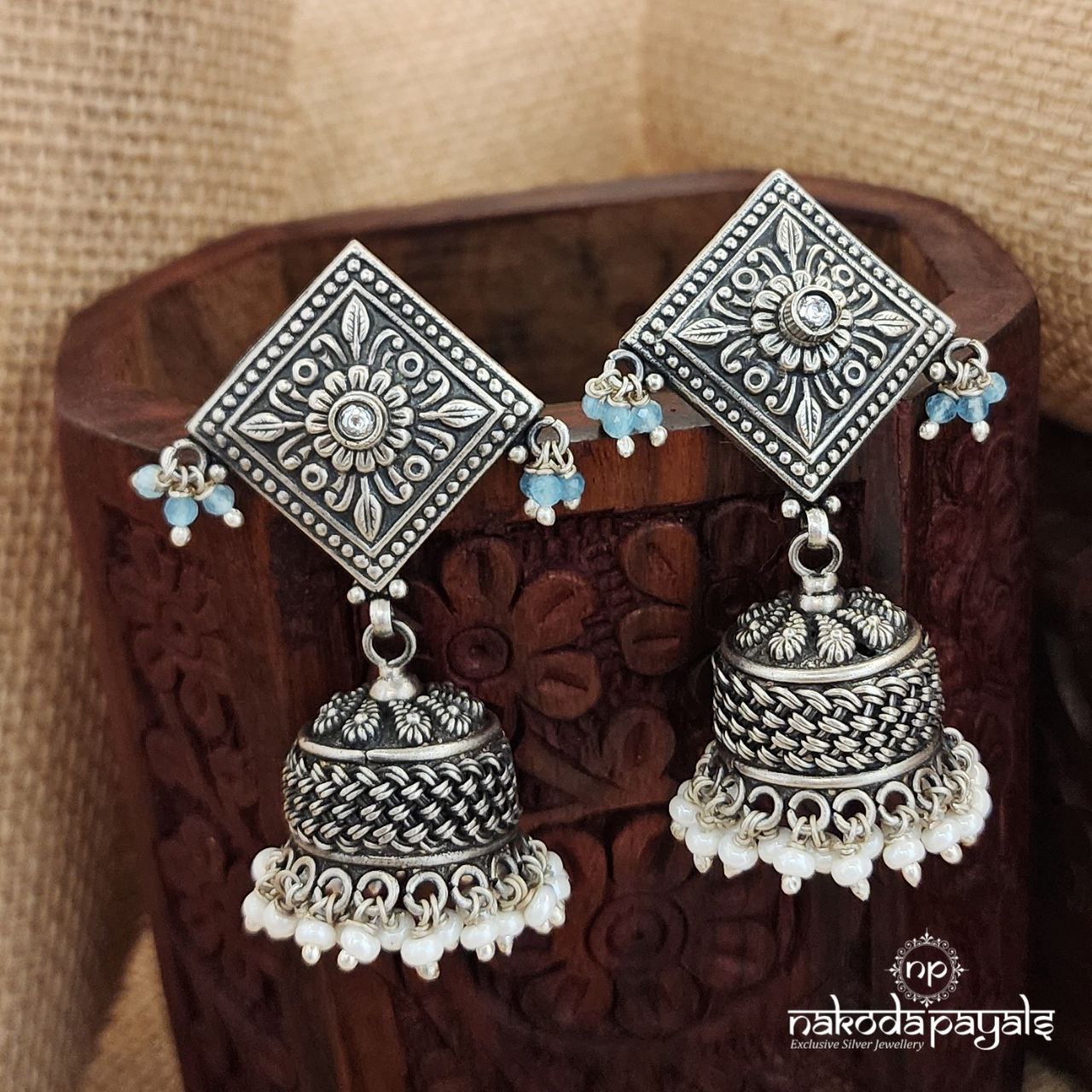 Gorgeous Squarish With Pearled Jhumka (J8008)