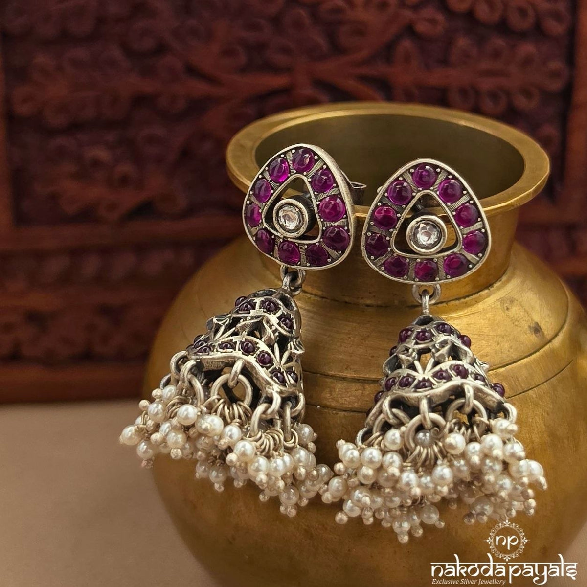 Pinkish Pearl Jhumka (J1880)