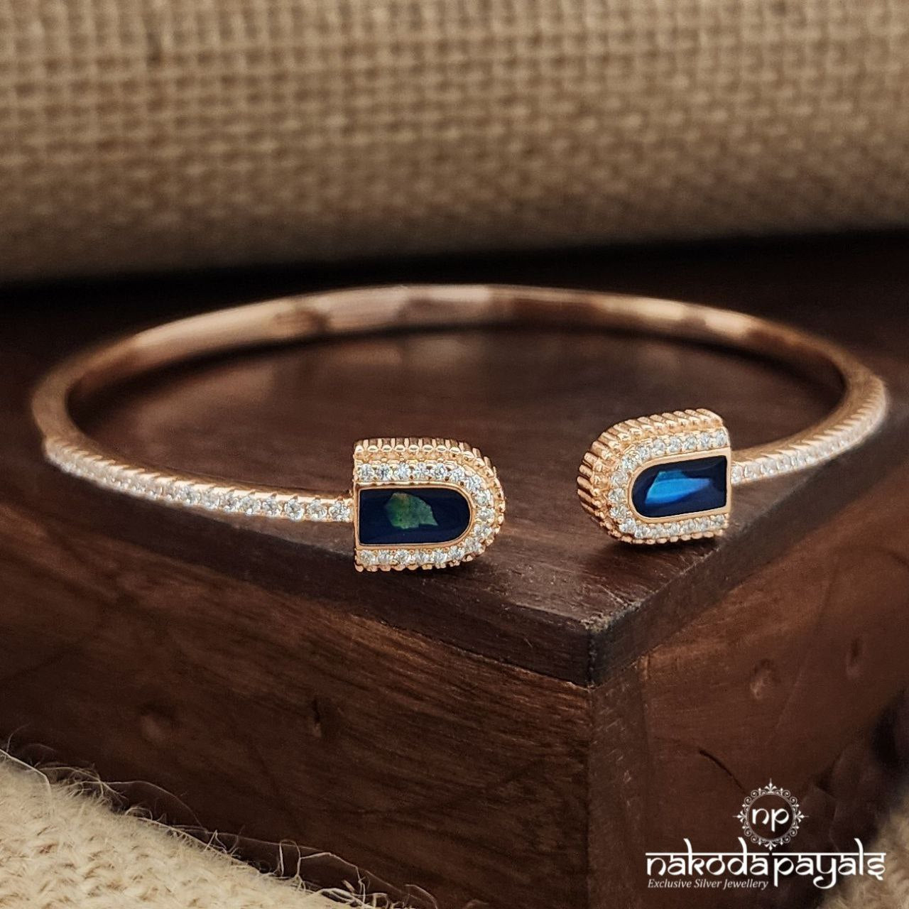 Deep Sea Blue Rose Gold Kada(K5231)