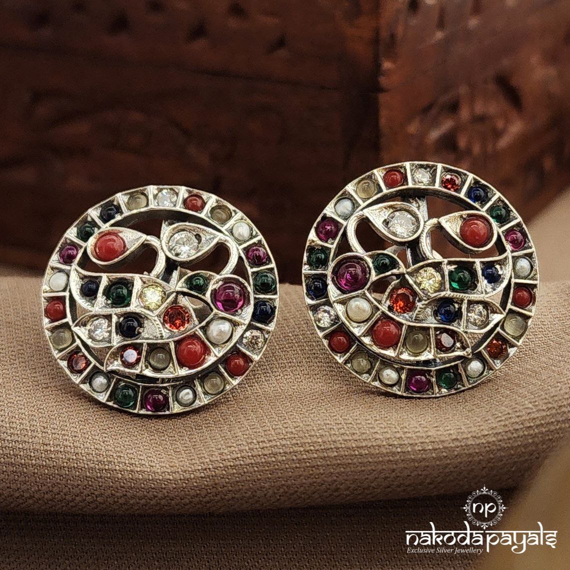 Circular Navaratna Studs (S3802)