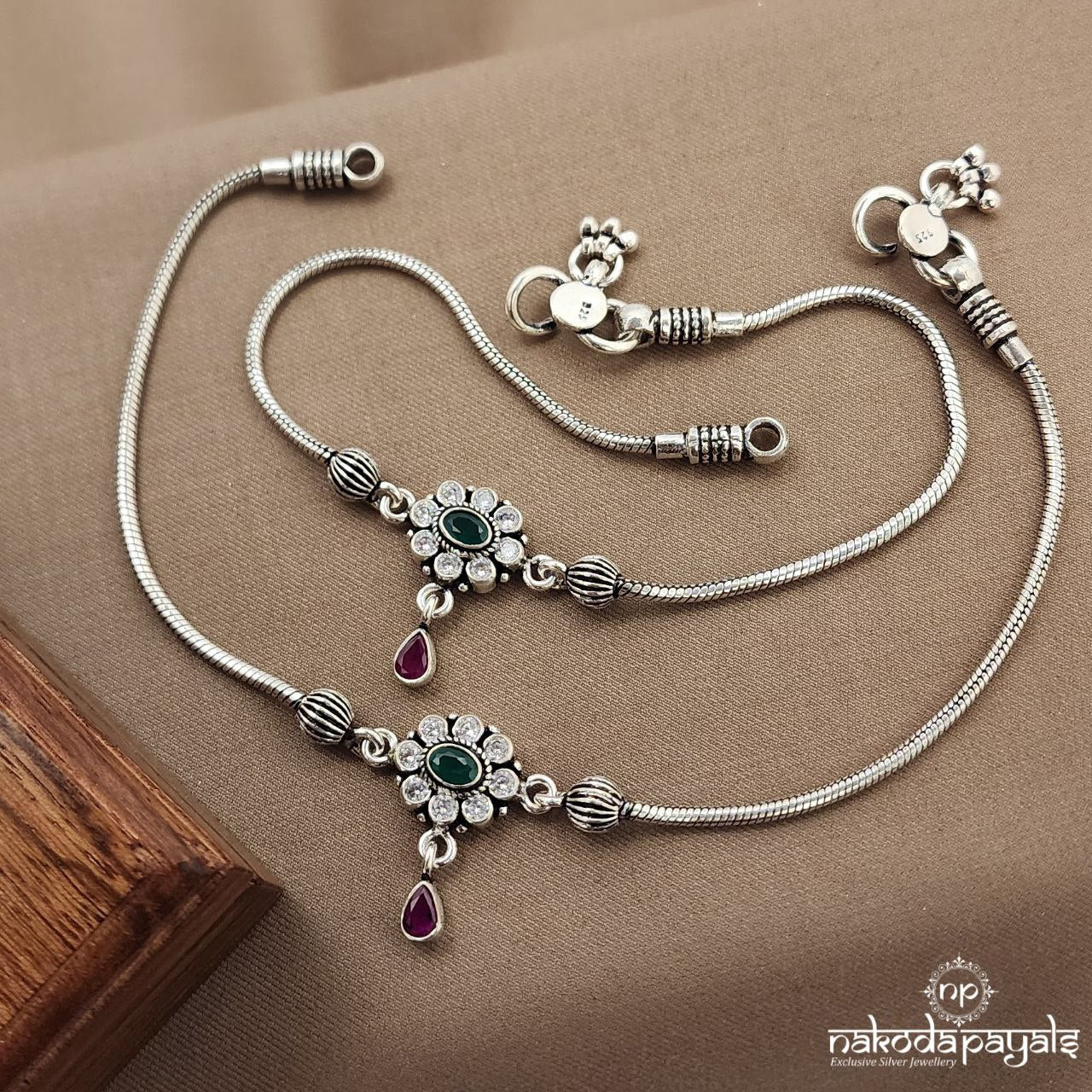 Pink Drop Plain Anklets (A6516)