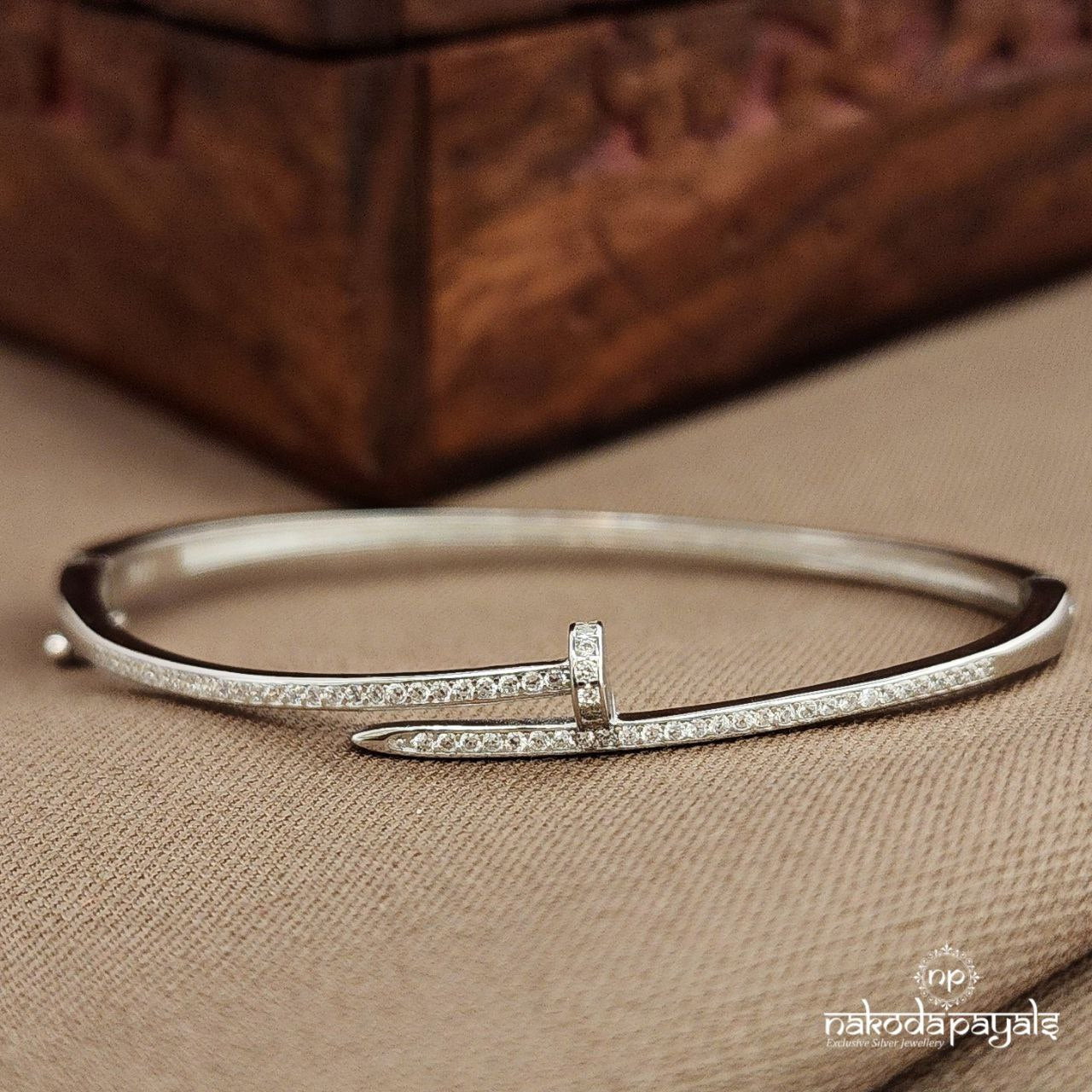 White Sparkling CZ Kada (St3788)