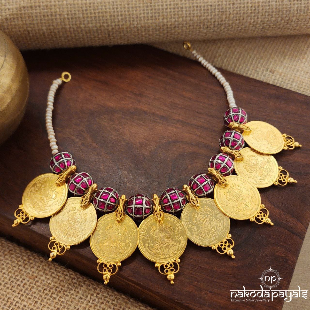 Dual Tone Lakshmi Kasu Neckpiece (Gn8917)