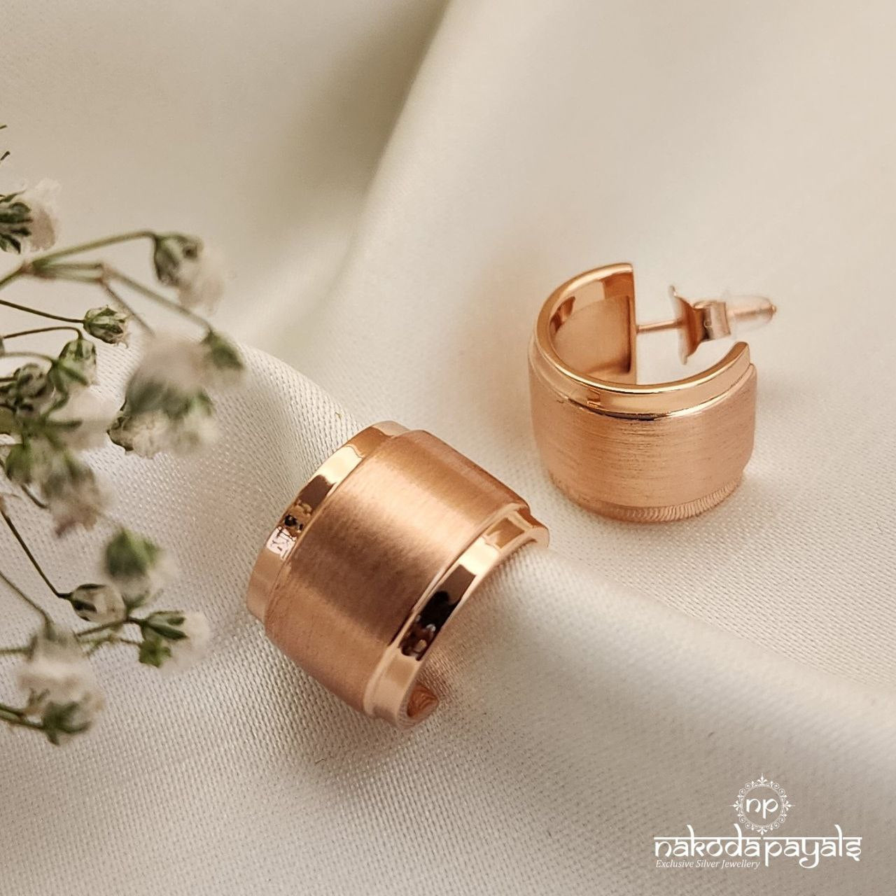 Rose Gold Plain Earrings (St2902)