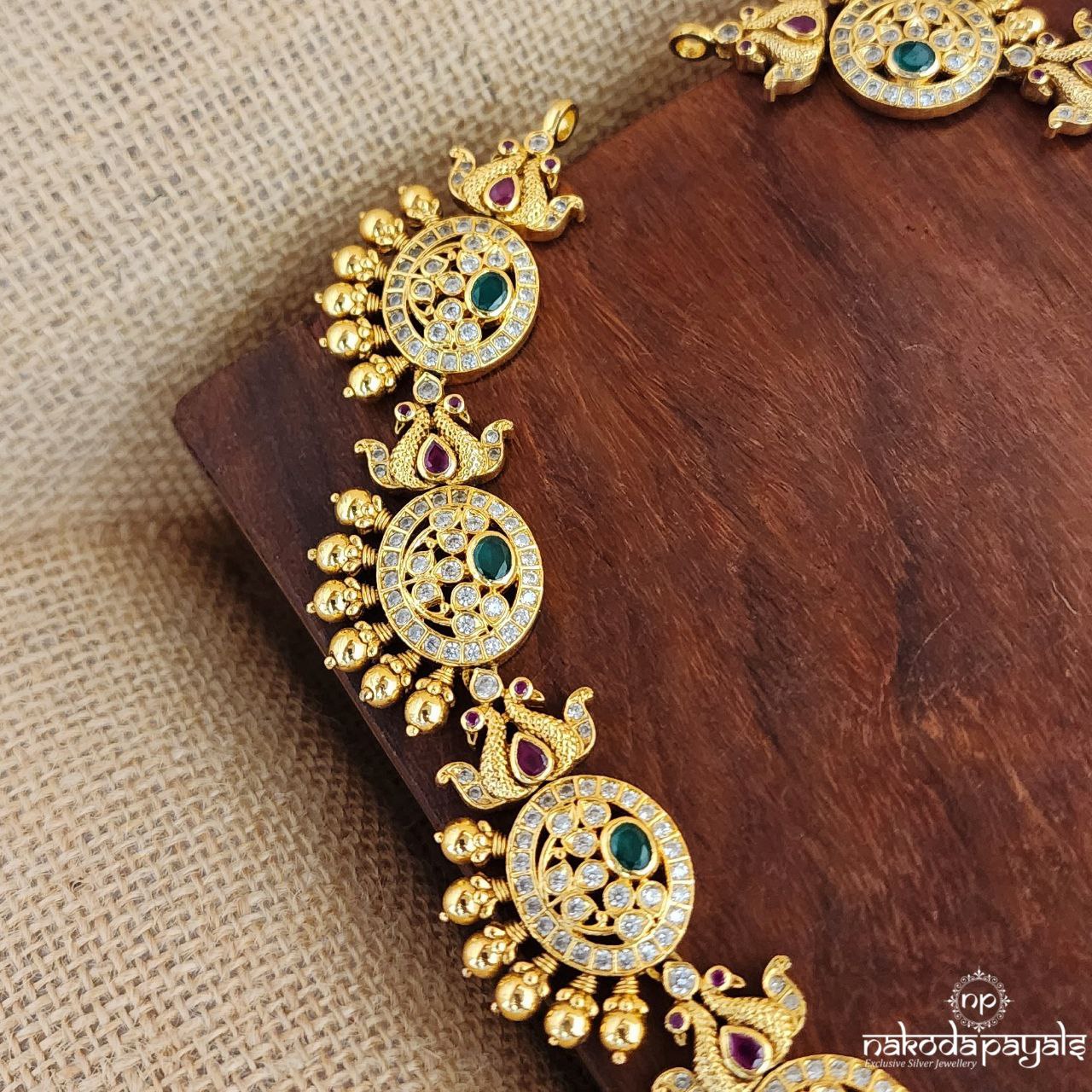 Mayur Jodi Sparkling Neckpiece (Gn8151)