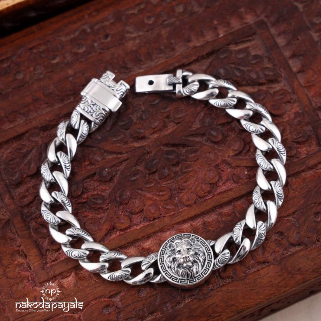 Circular Lion Face Men's Bracelet (Mc1004)