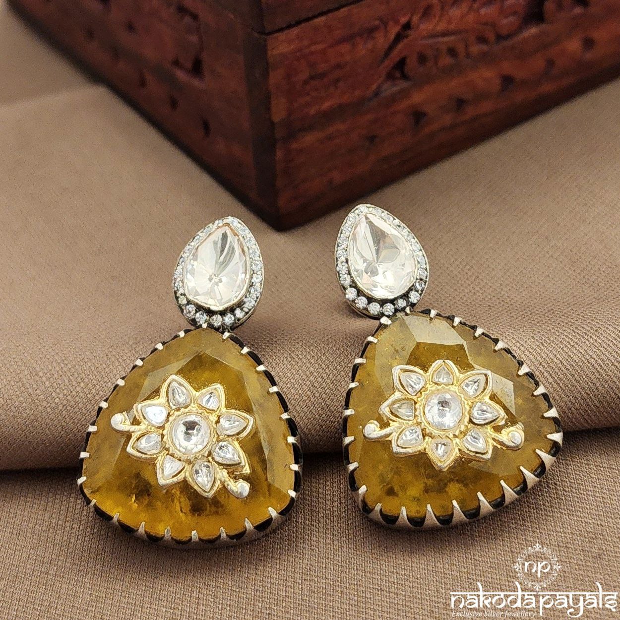 Moissanite Yellow Earrings (C3889)