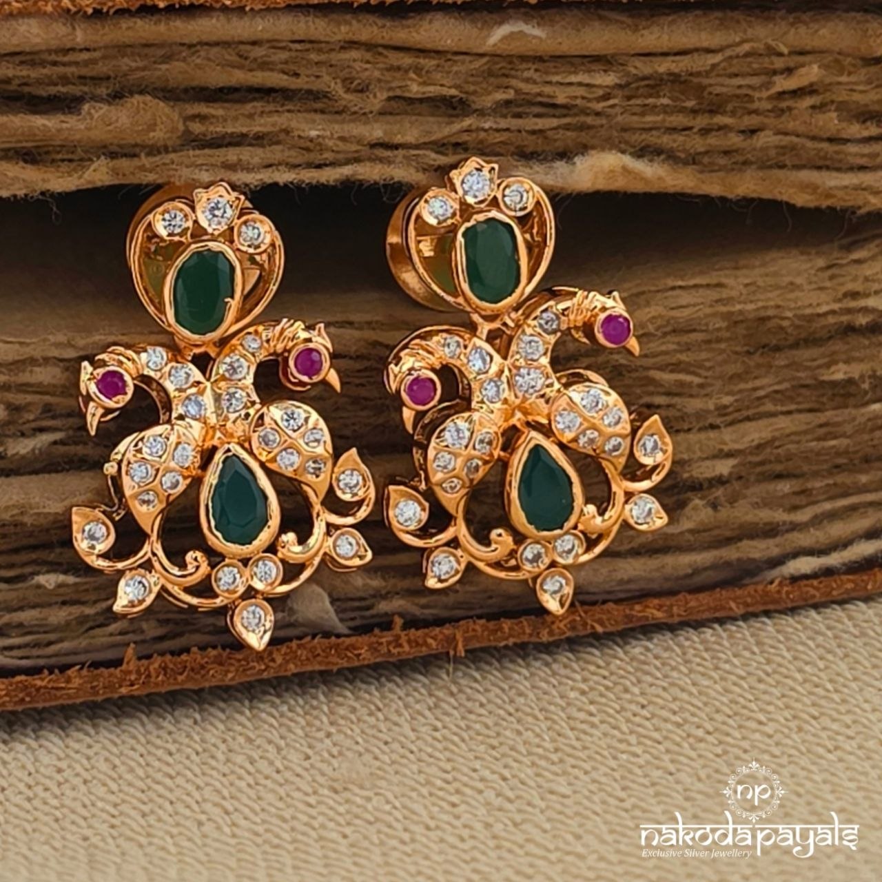 Exquisite Twin Peacock Earrings (Ge11149)