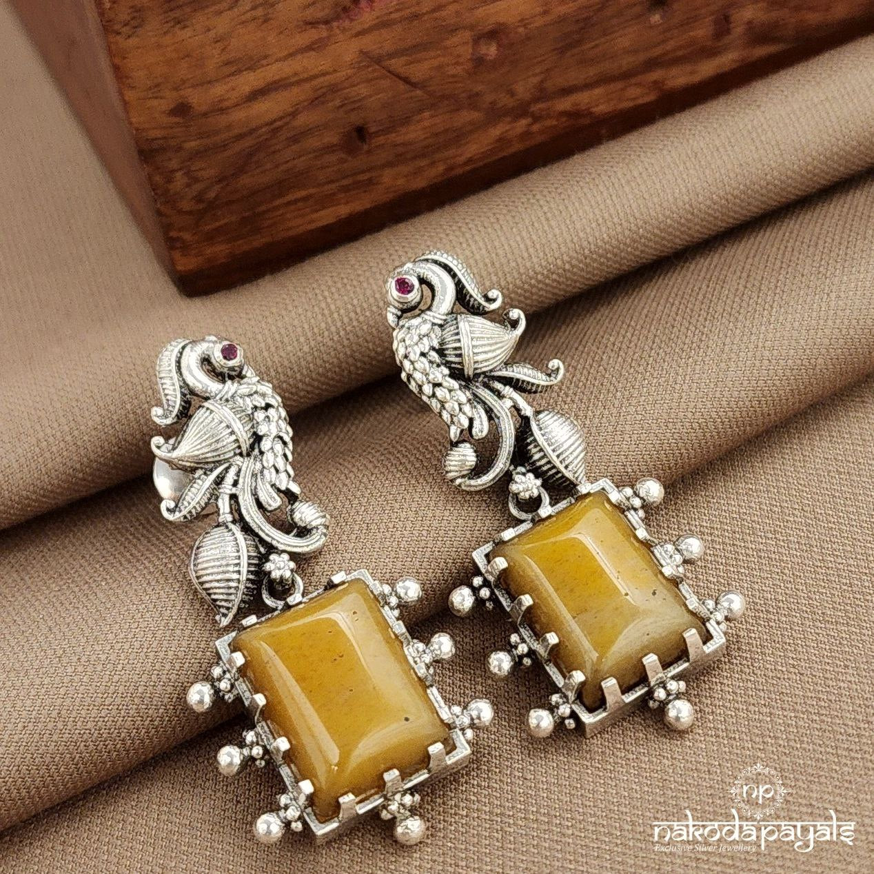 Yellow Rectangular Earrings (C3786)