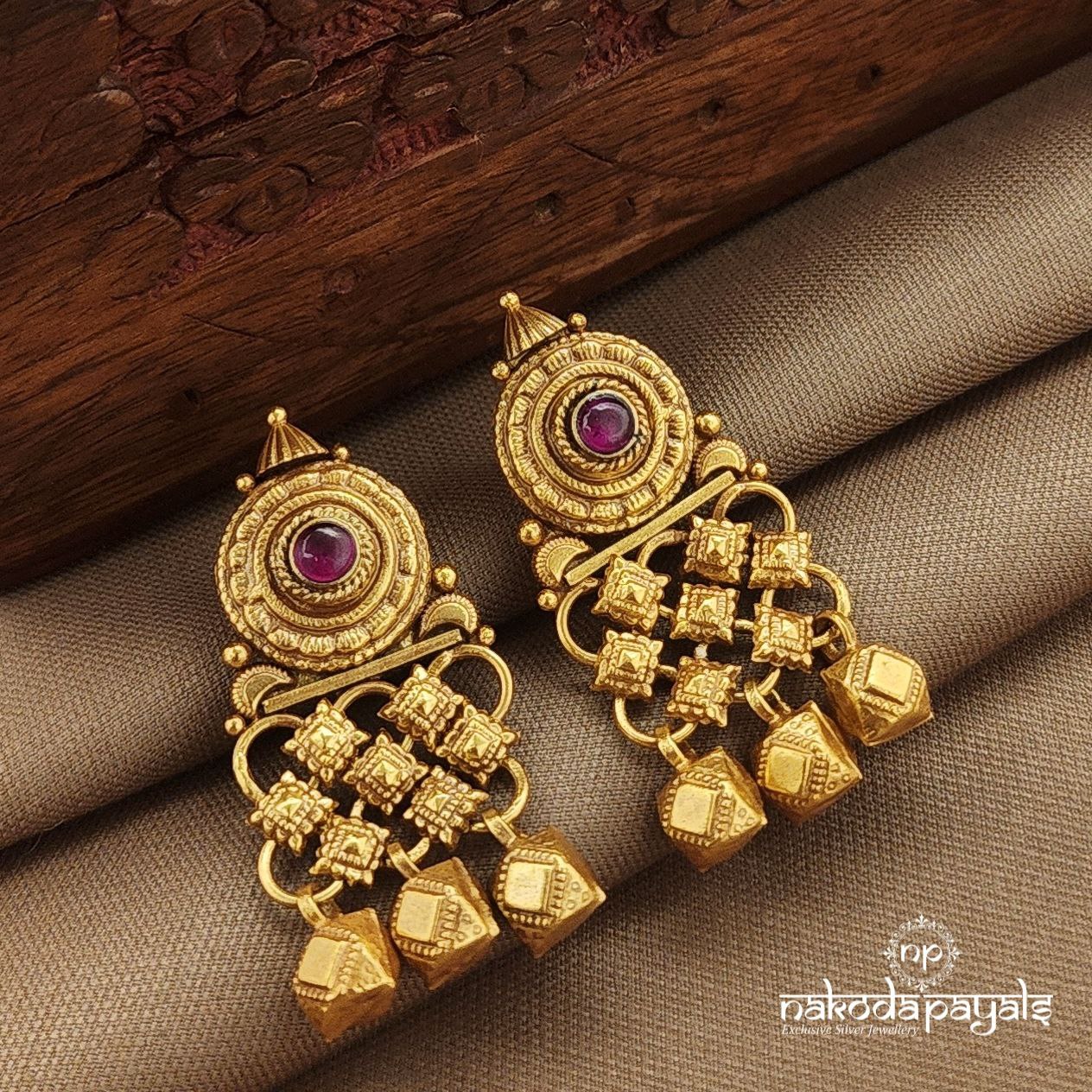 Pink Dot Floral Earrings (Ge10274)