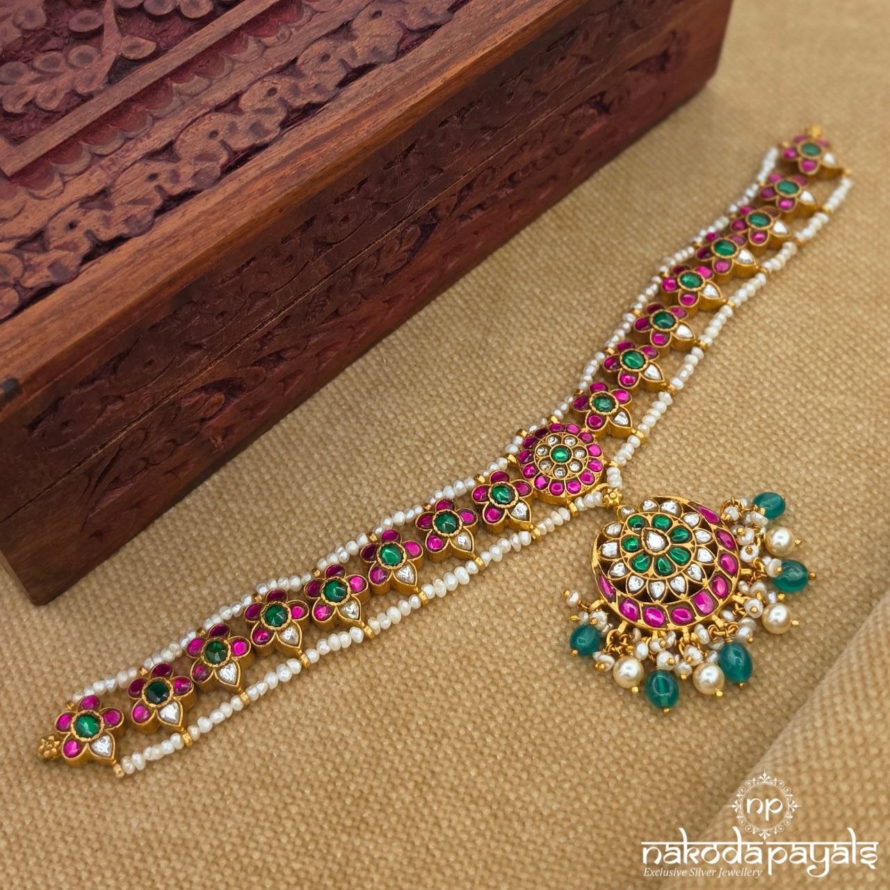 Floral Kundan Pearl Neckpiece (Gn10541)