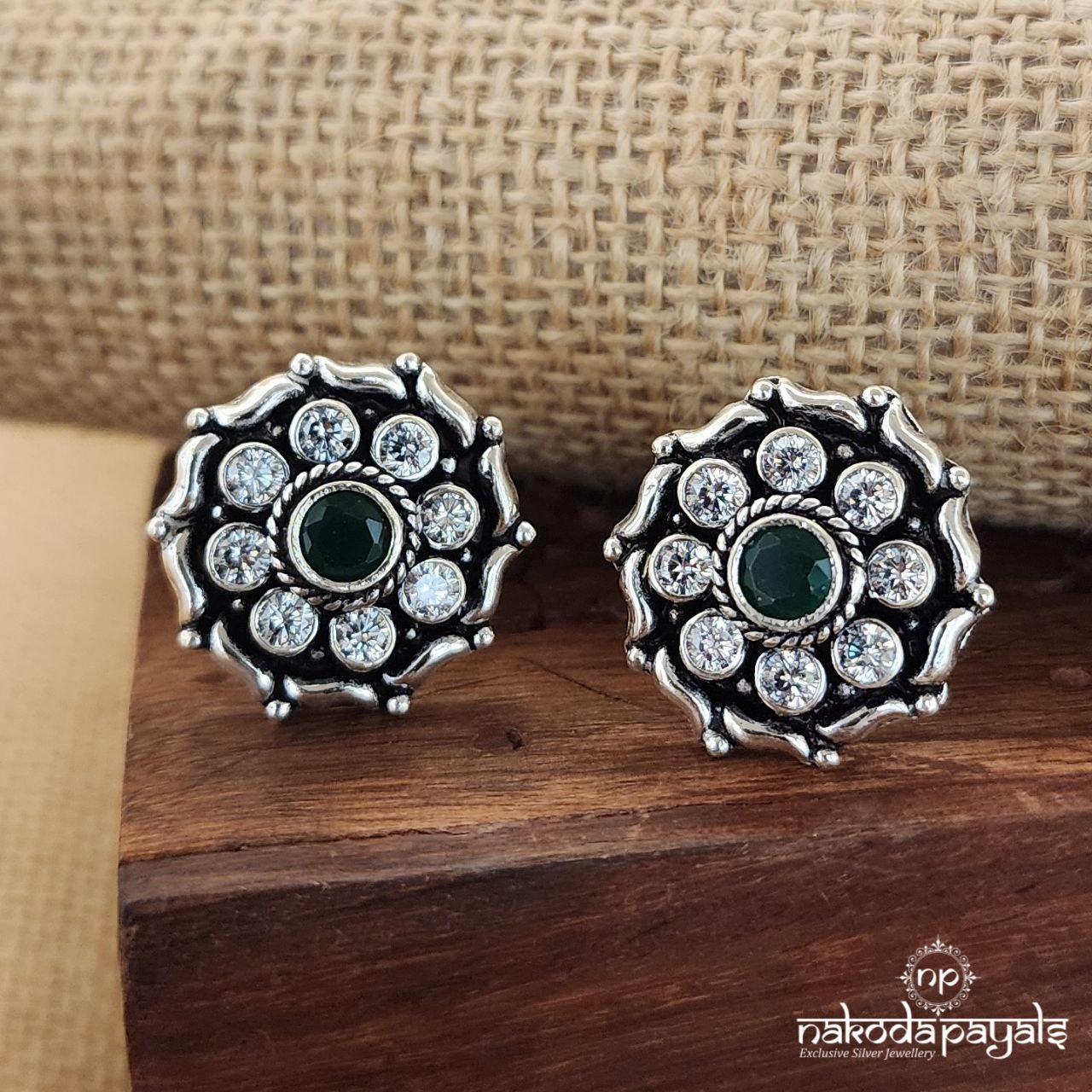 Green Flower Toerings (T4195)
