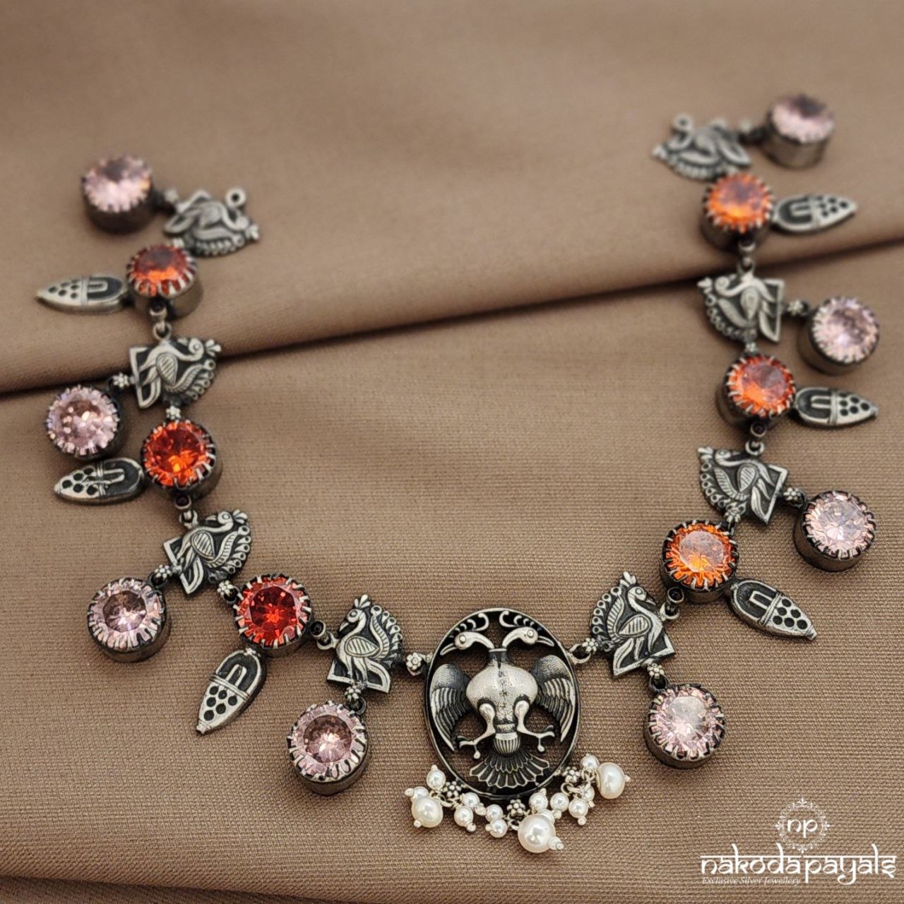 Gandaberunda Orange Neckpiece (N11344)