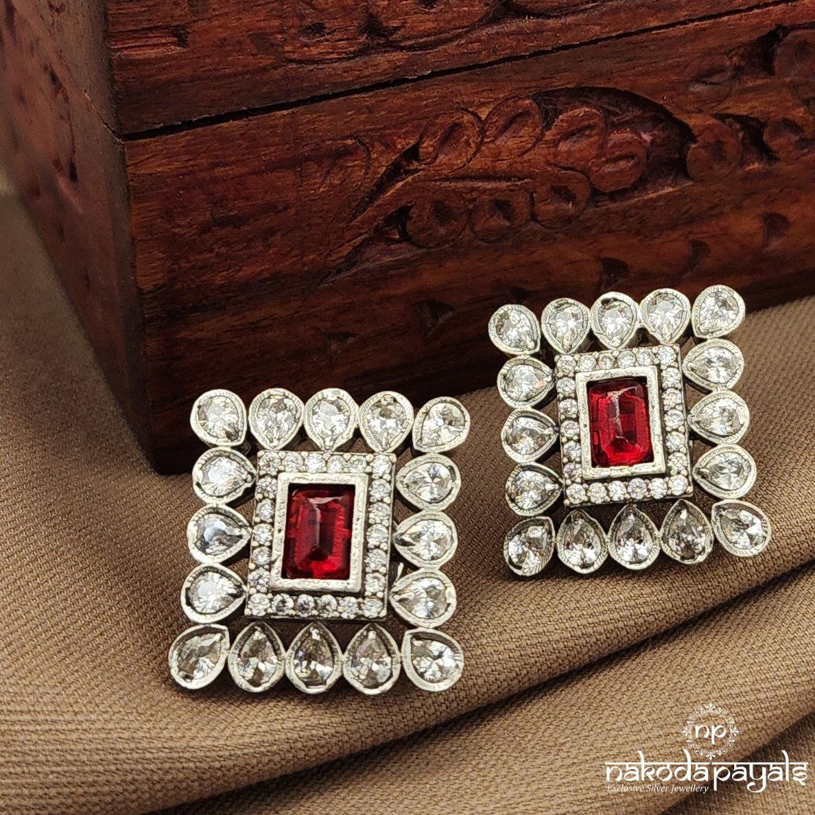 Squarish Red Studs (S9583)