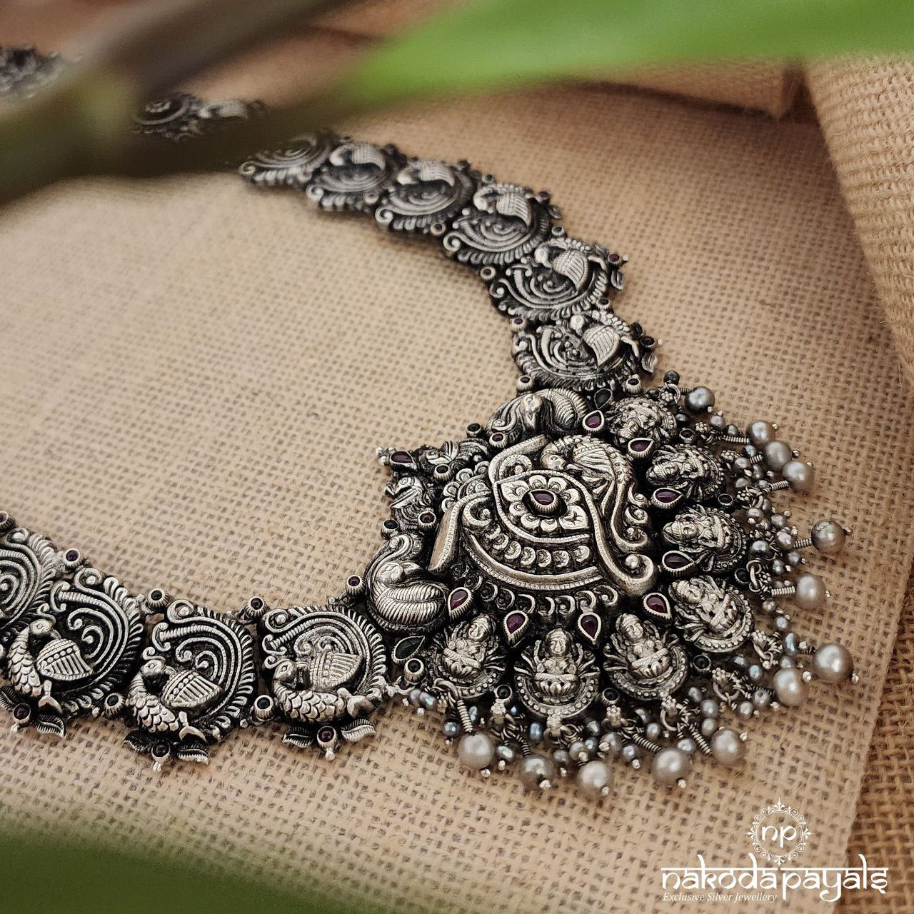 Elegant Peacock Lakshmi Neckpiece (N10078)