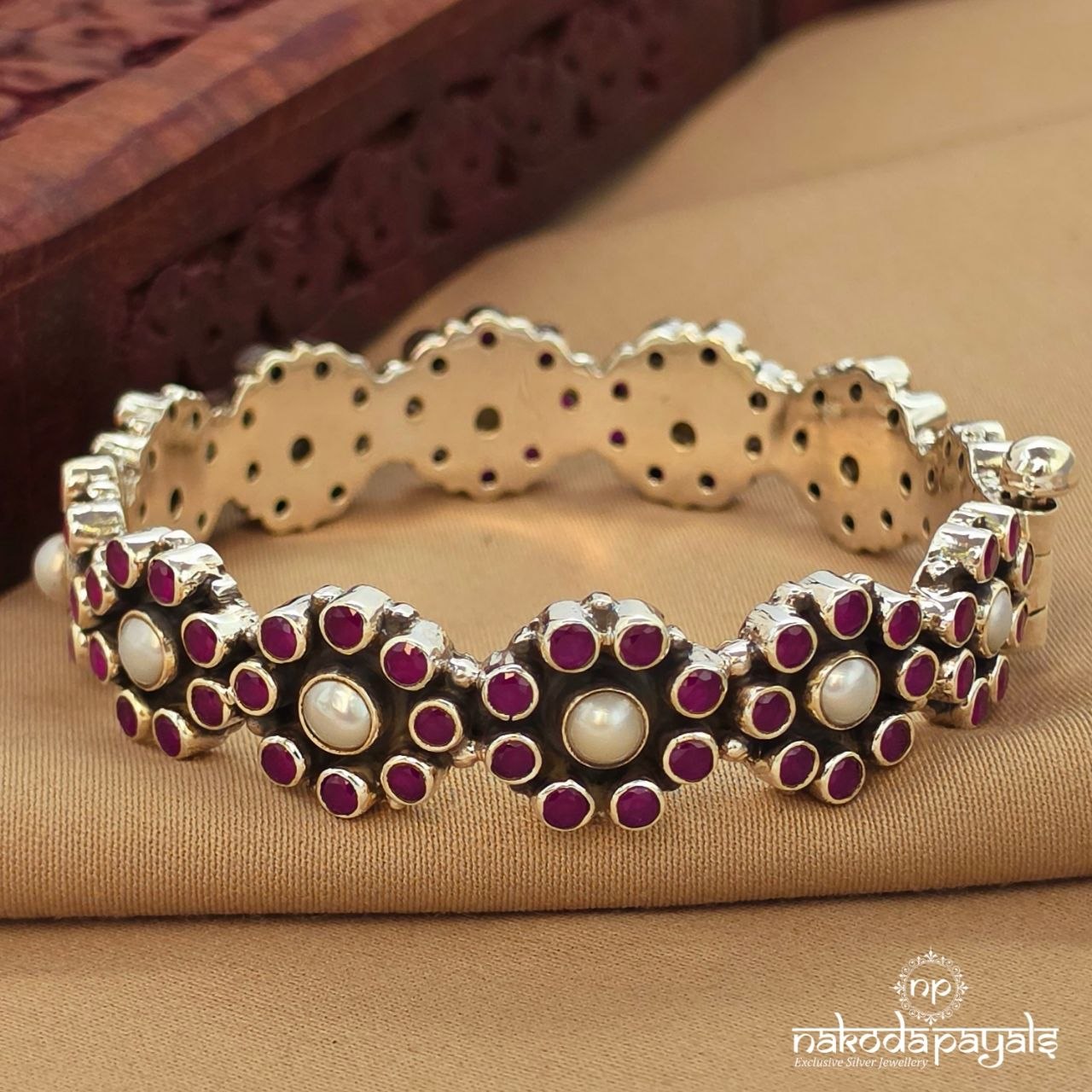 Pink Pearled Kada (2.4) (K6287)