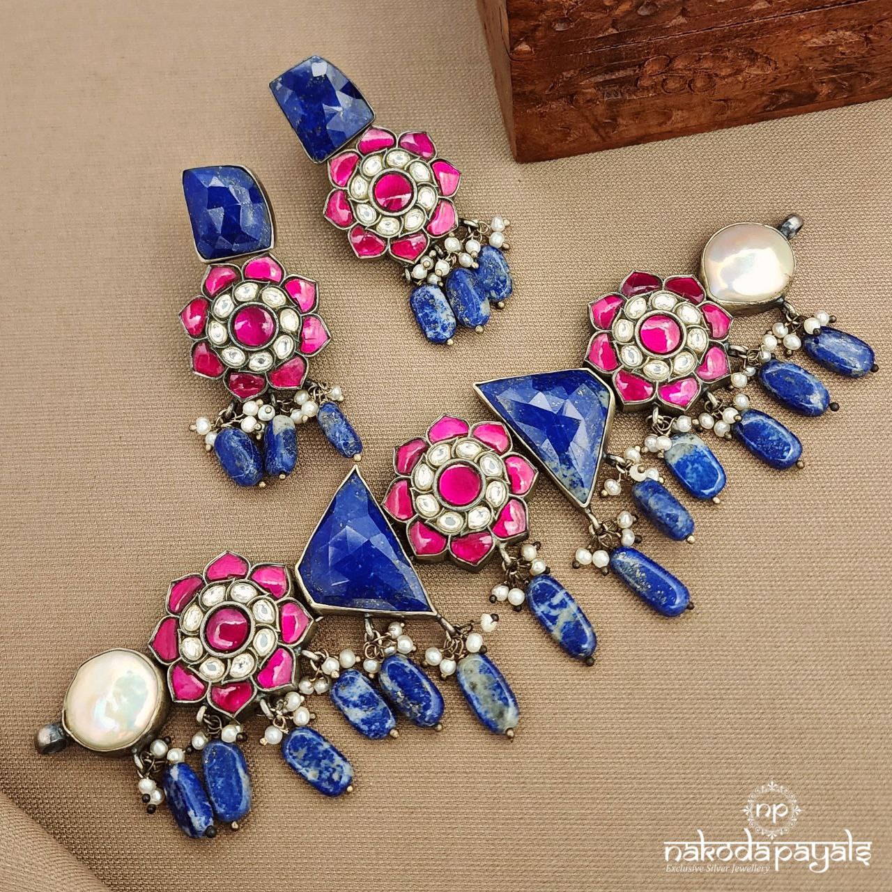 Lapiz Drop Choker With Earrings (N11254)