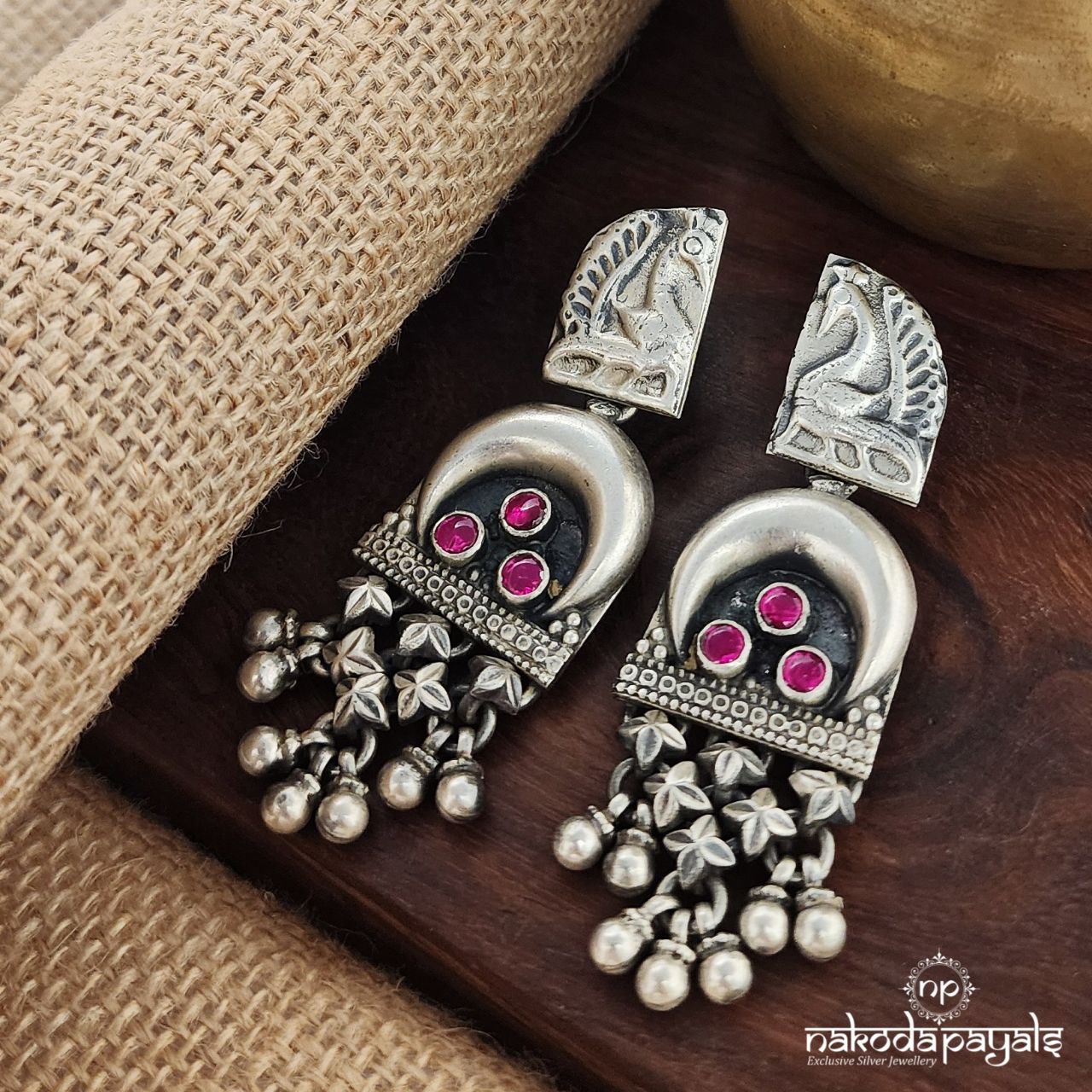 Peacock Half Moon Earrings (C3420)