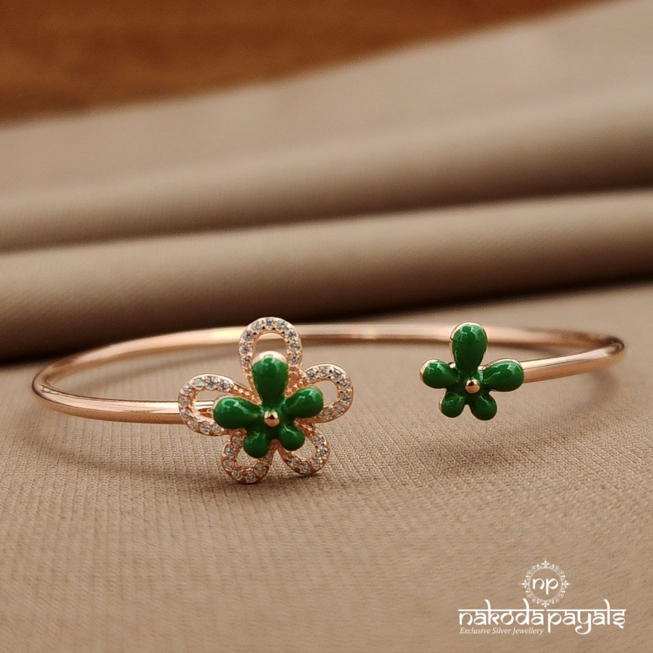 Green CZ Adjustable Kada (St3851)