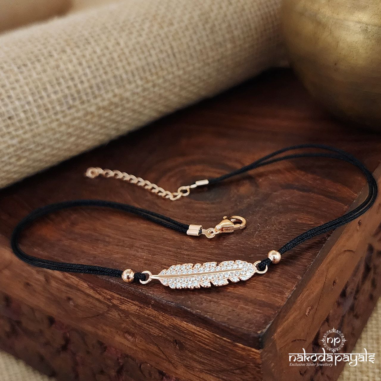 Rose Gold Feather Single Anklets (Nz0681)