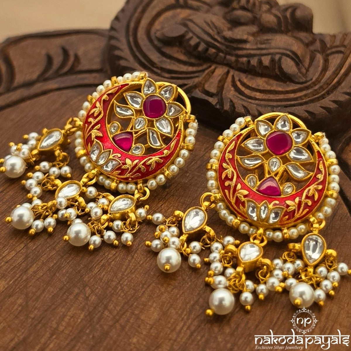 Half Moon Floral Chandbali (Ge11561)