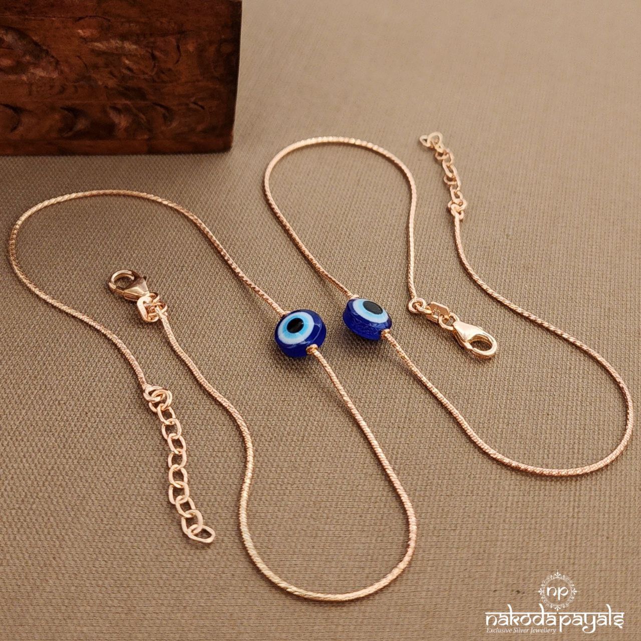 Ball Evil Eye Rose Gold Anklets (A6723)