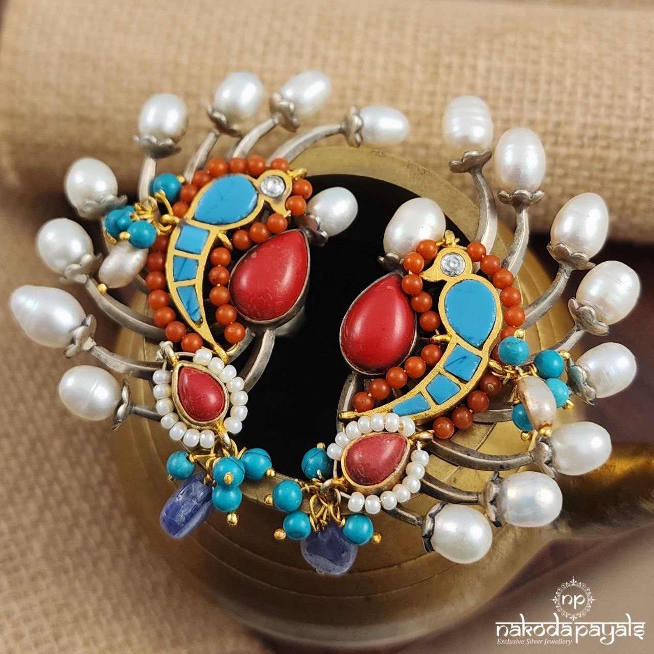 Peacock Feathered Earrings (S9370)