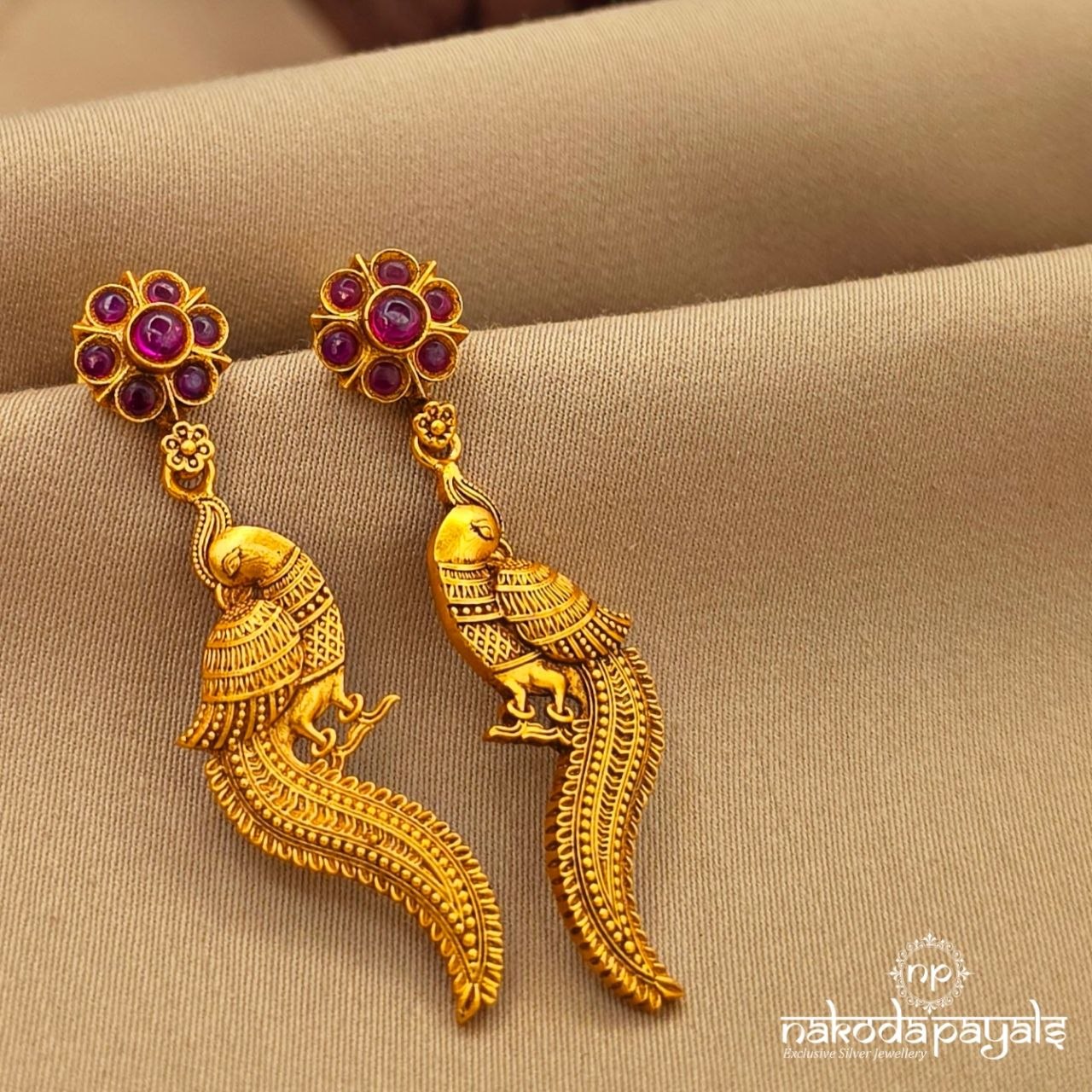 Kemp Floral Peacock Earrings (Ge10787)