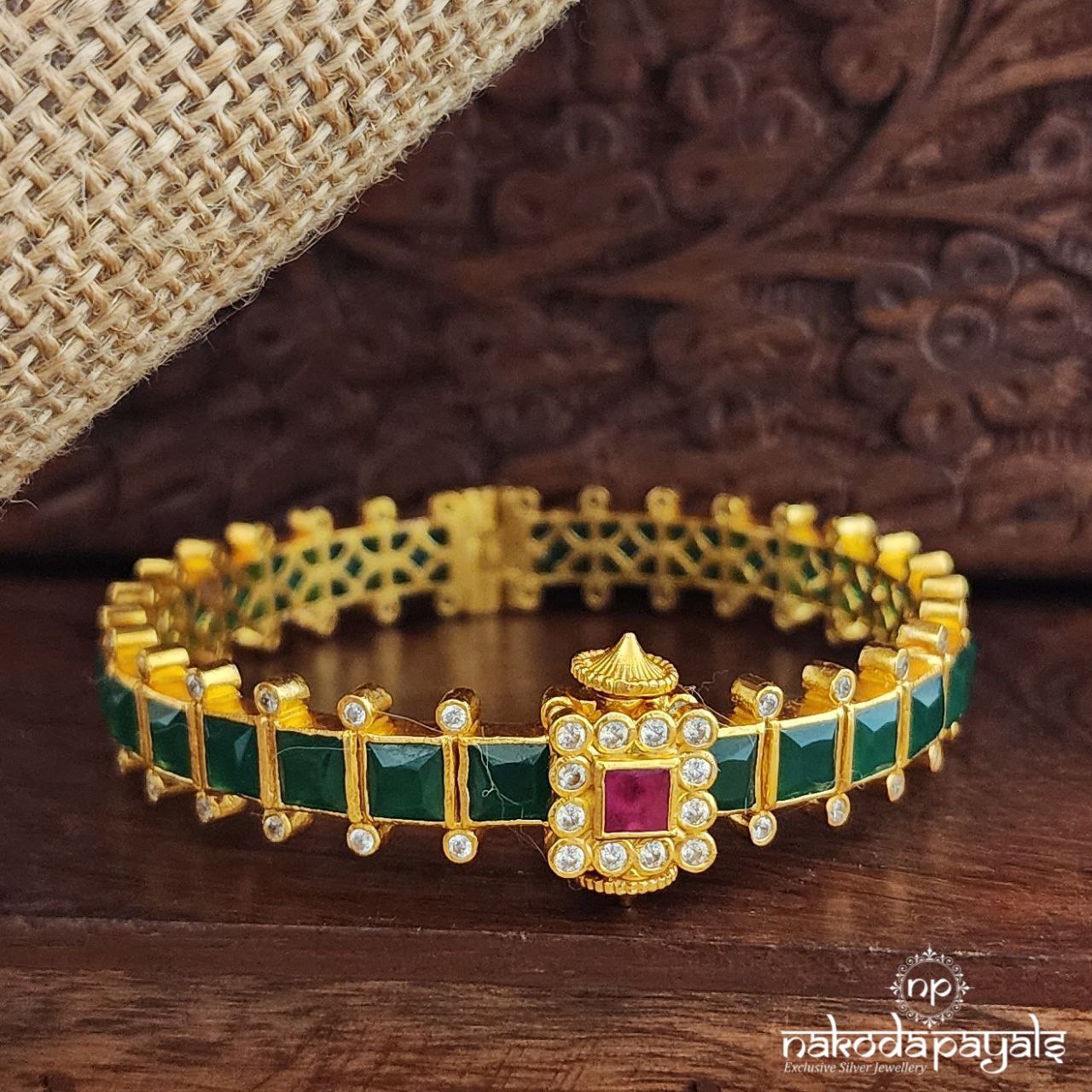 Green Squarish Single Kada (Gk2999)