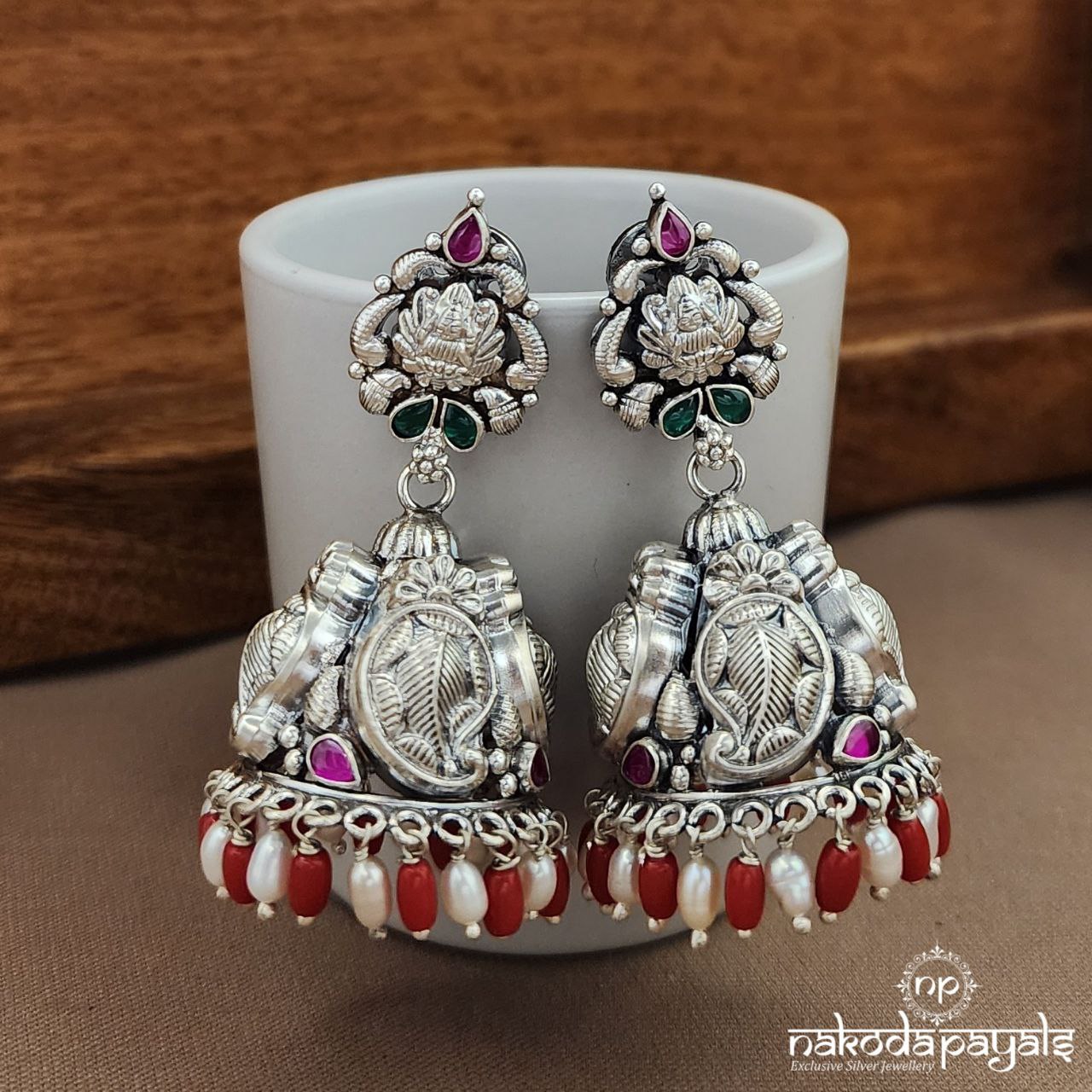 Oxidised Lakshmi Kemp Jhumka (J1453)