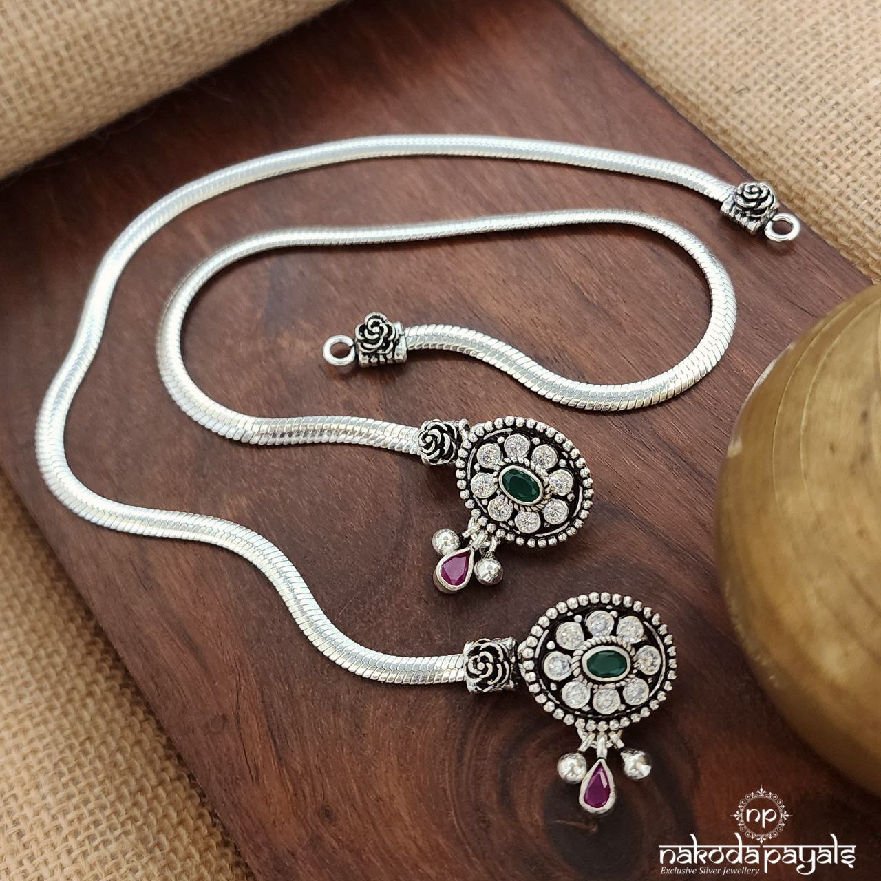 Green Oval Anklets (A6251)