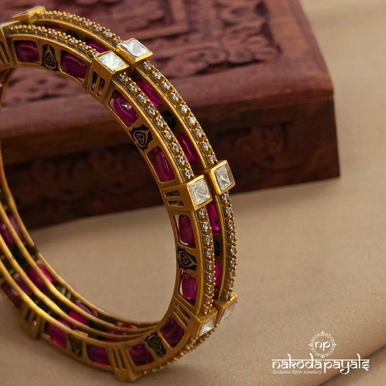 Ruby Bangle Pair (2.4) (Gk3269)
