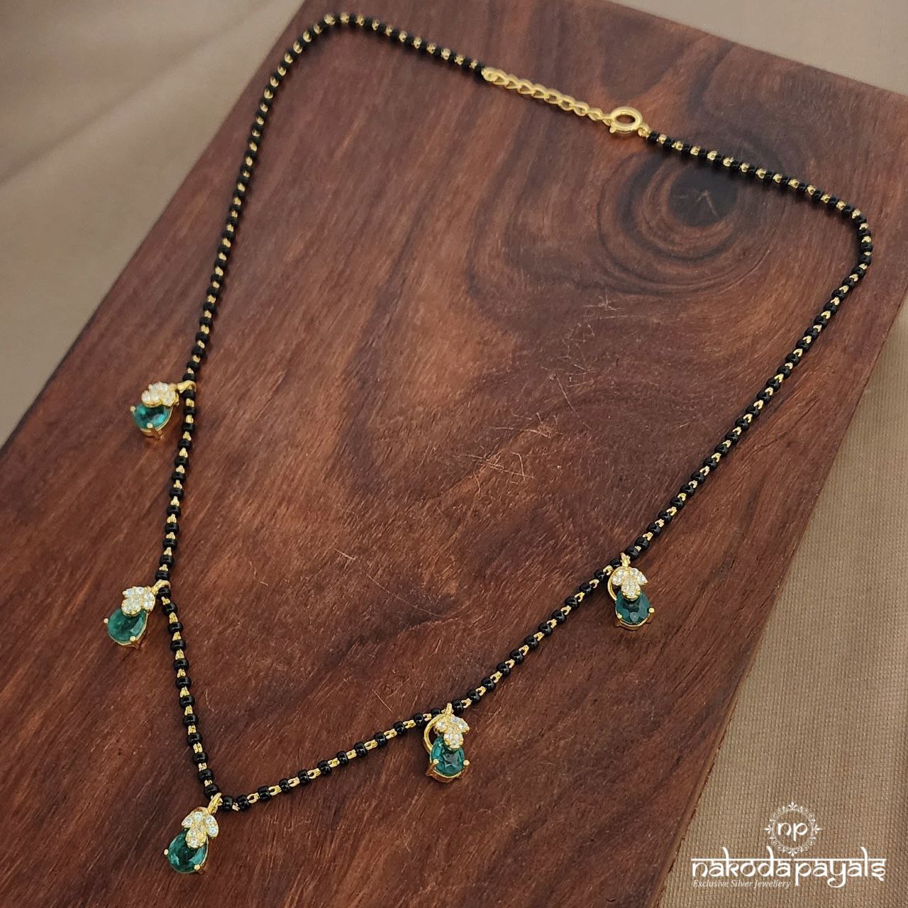 CZ Green Drop Mangalsutra (Ms0604)