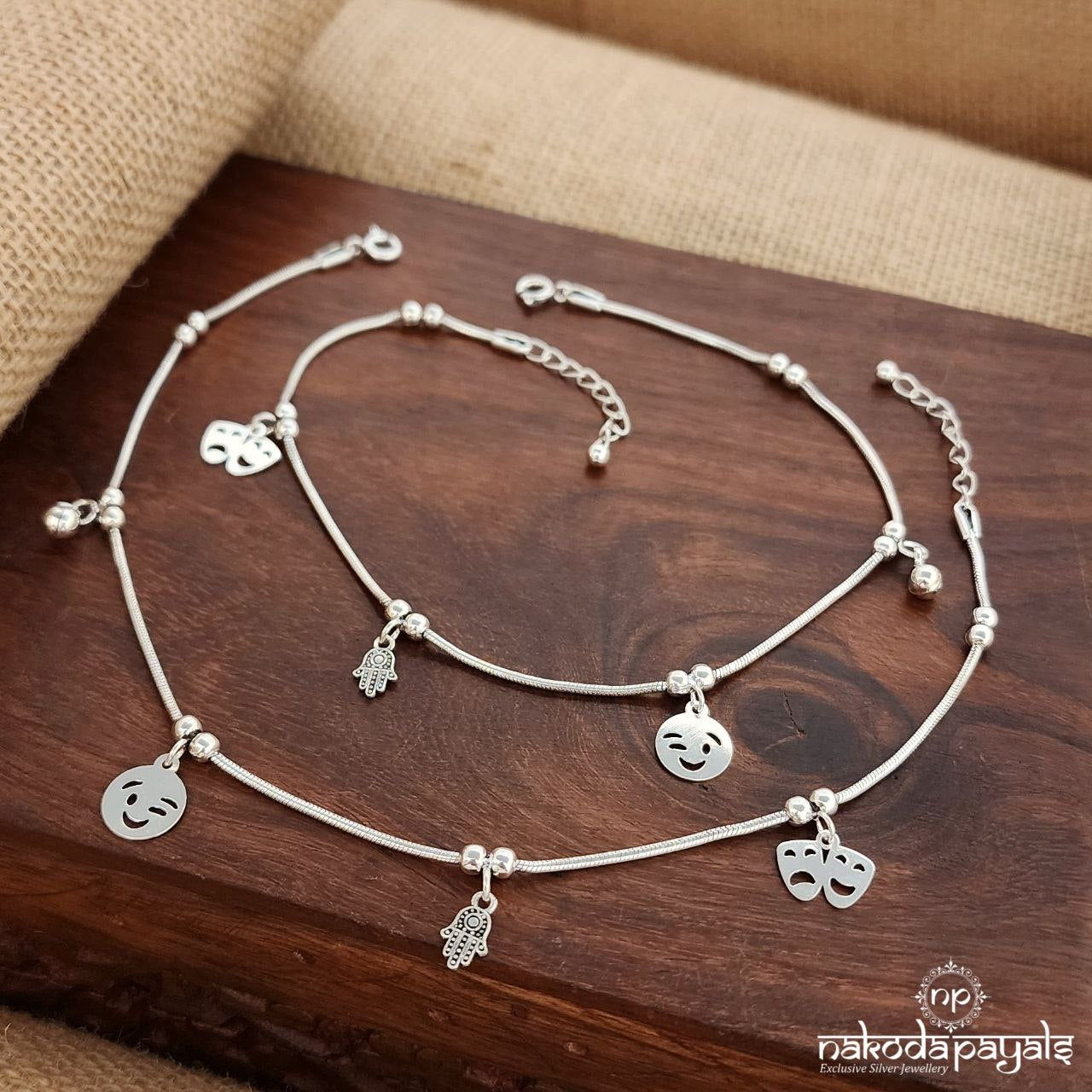 Smiley Mask Drop Anklets (A6430)