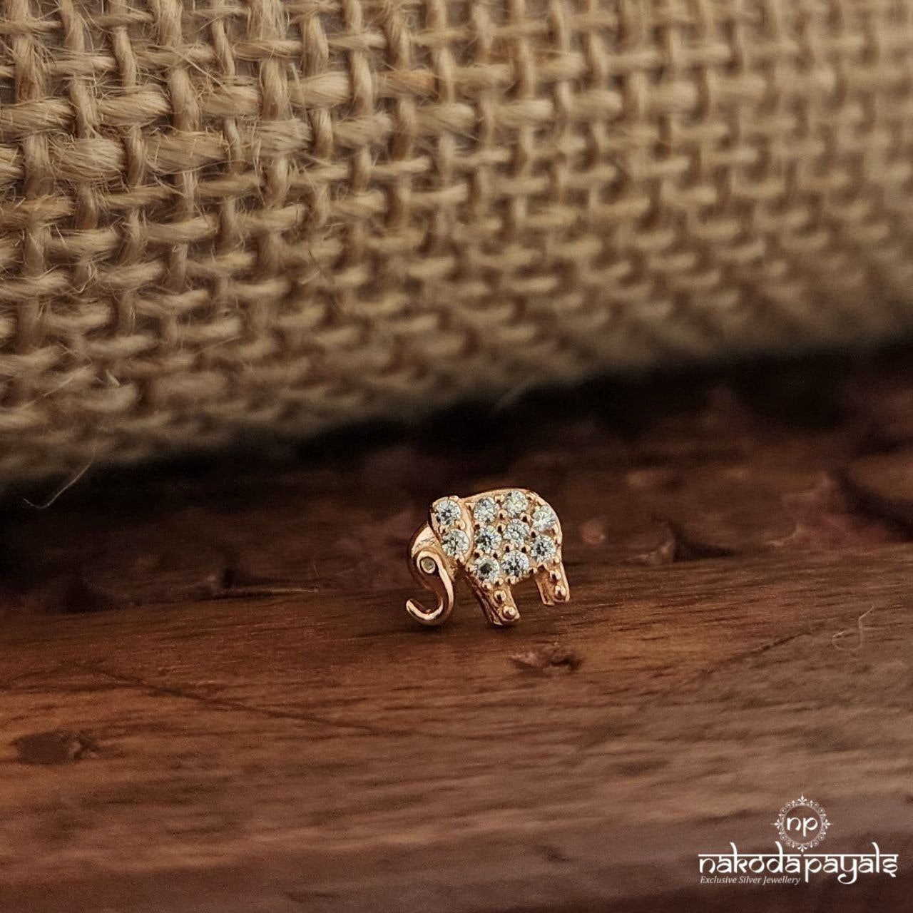 Shiny Rose Gold Elephant Nosepin(Np775)