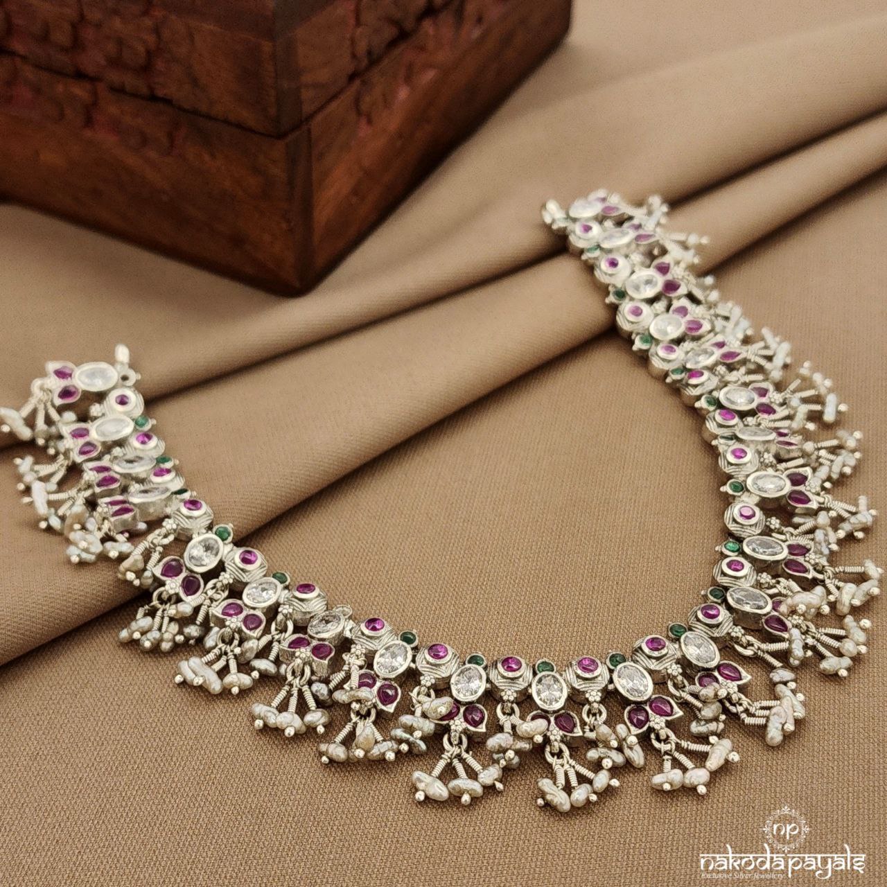 Pearled MultiColor Neckpiece (N11392)