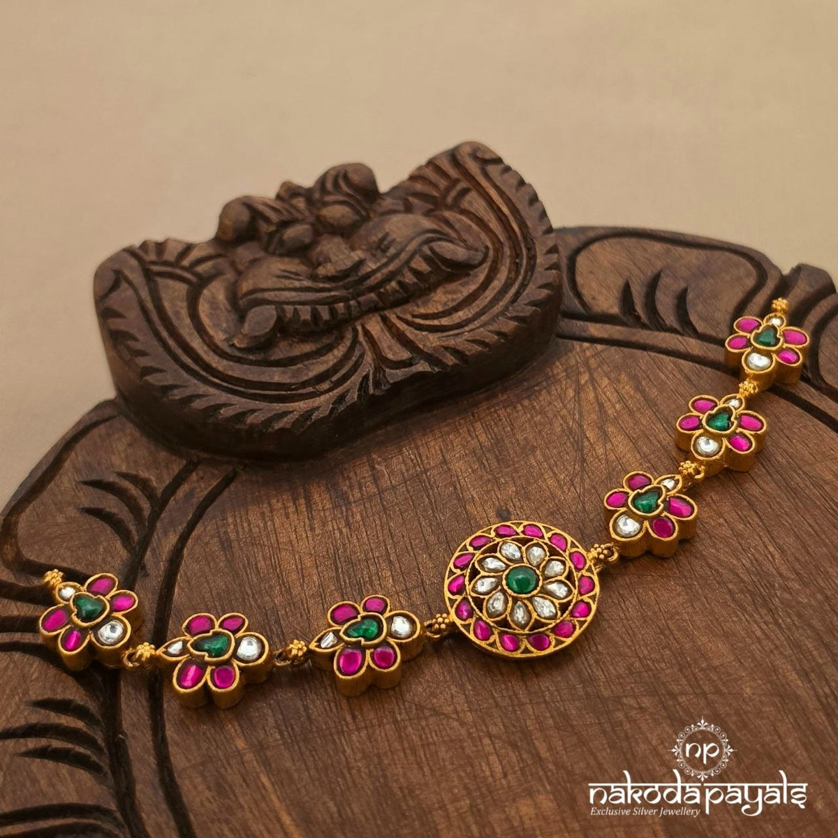 Floral Pink Kundan Choker (Gn11039)