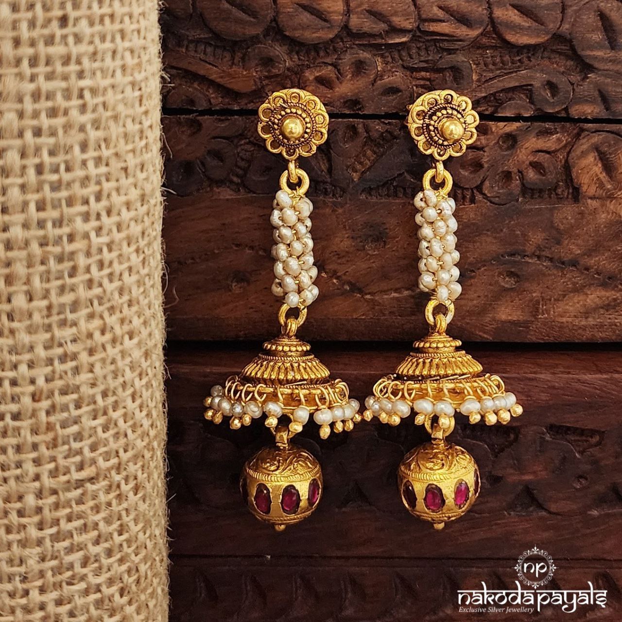 Ball Drop Kundan Jhumka (Ge9922)