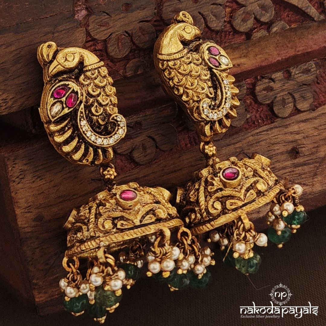 CZ Pumpkin Drop Jhumka (Ge10346)