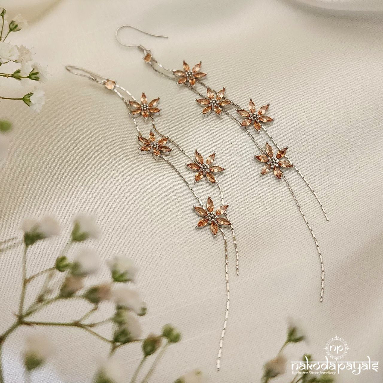 Floral Flower Dangling Earrings (St2845)
