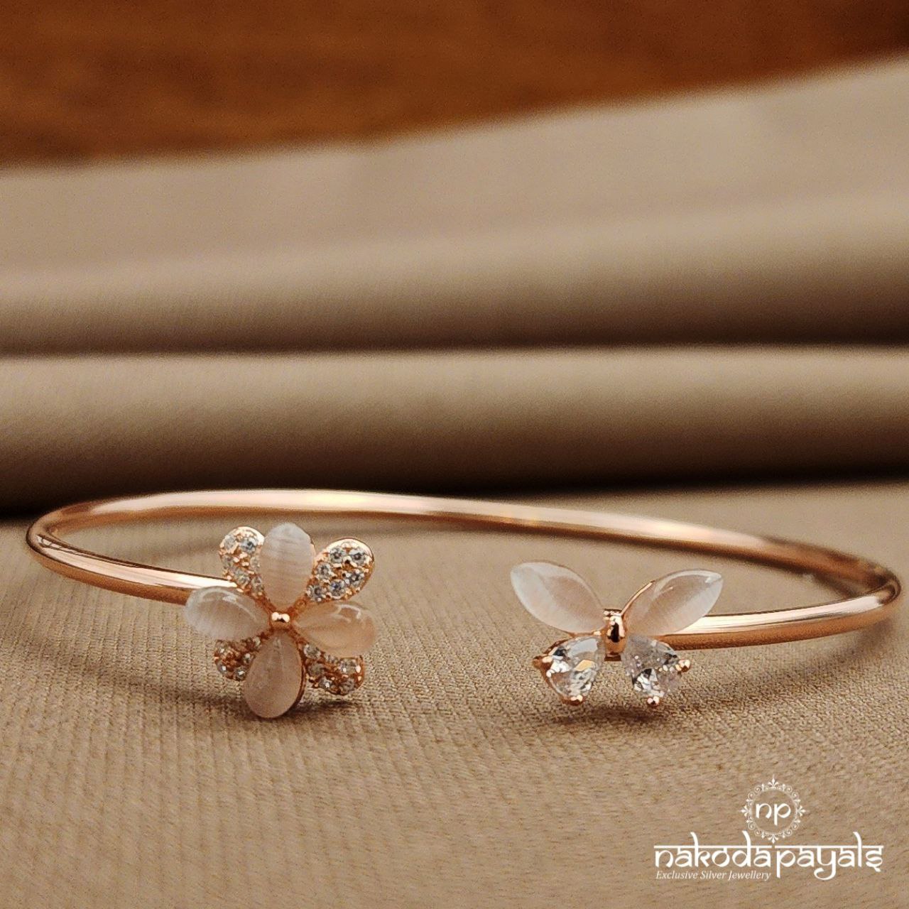 Rose Gold Pink Adjustable Kada (St3844)