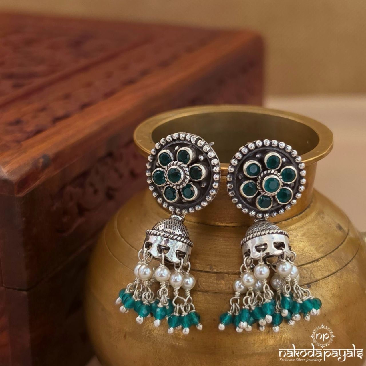 Greenish Pearl Jhumka (J1850)