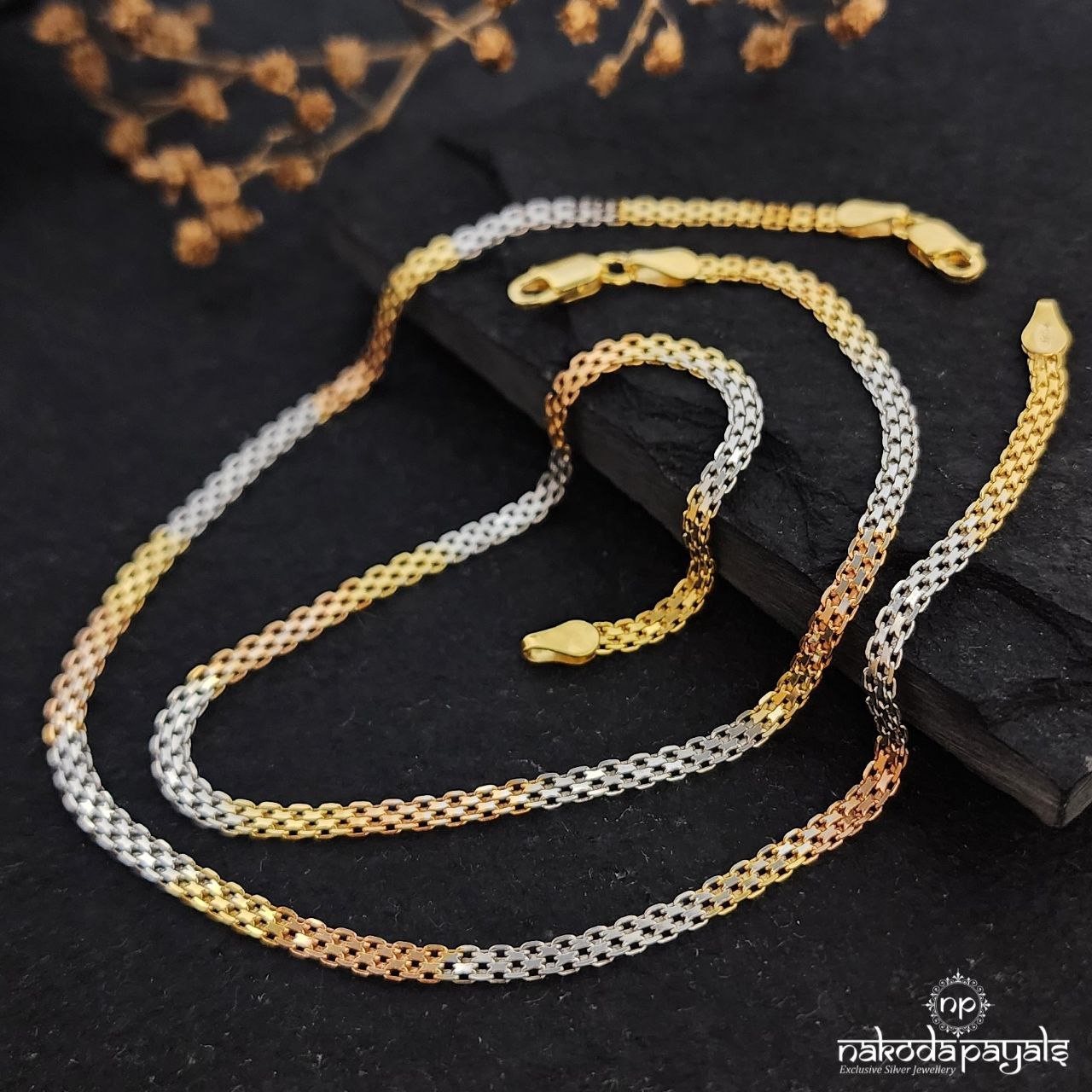 Linked TrioColor Anklets (A6144)