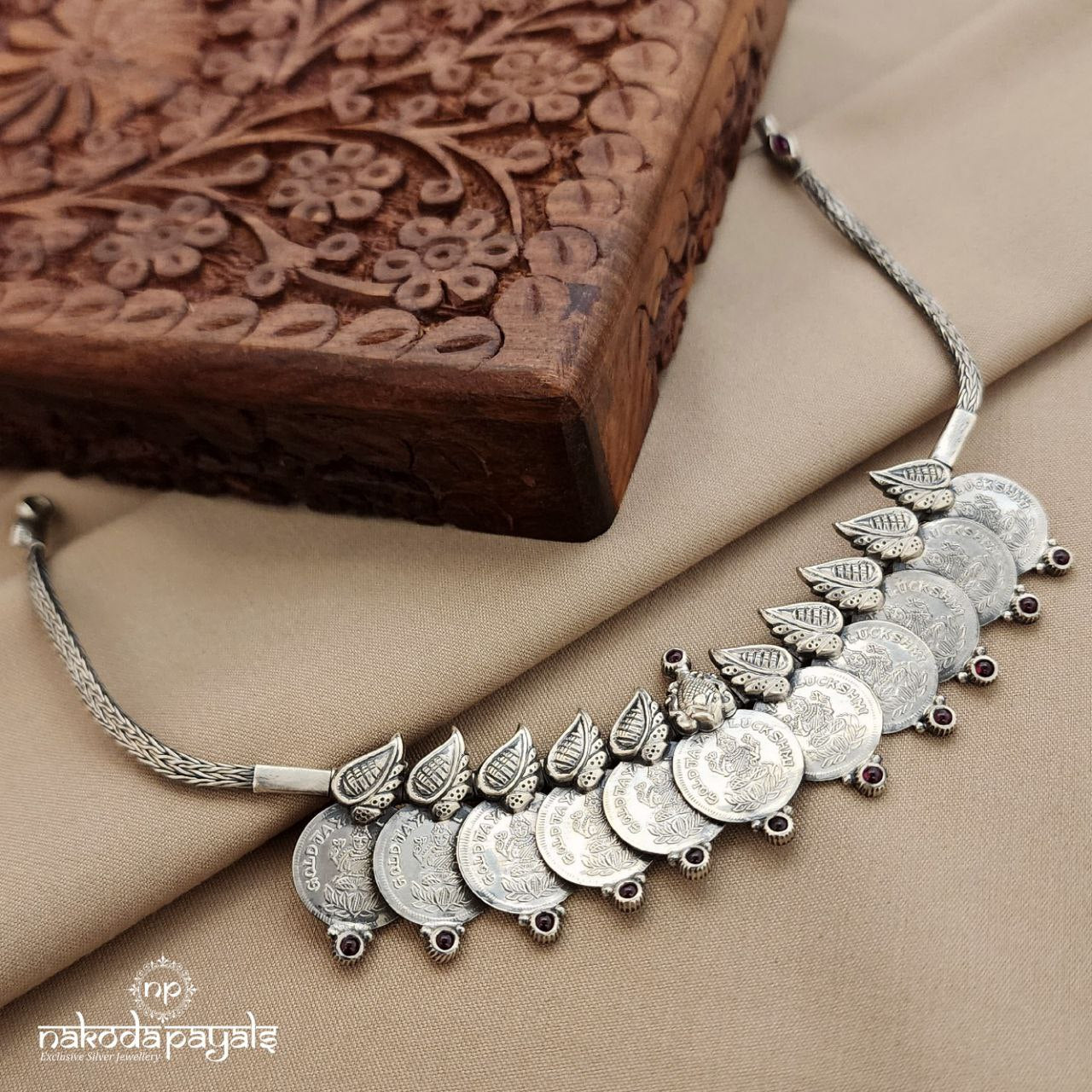 Leafy Lakshmi Coined Neckpiece (N10919)
