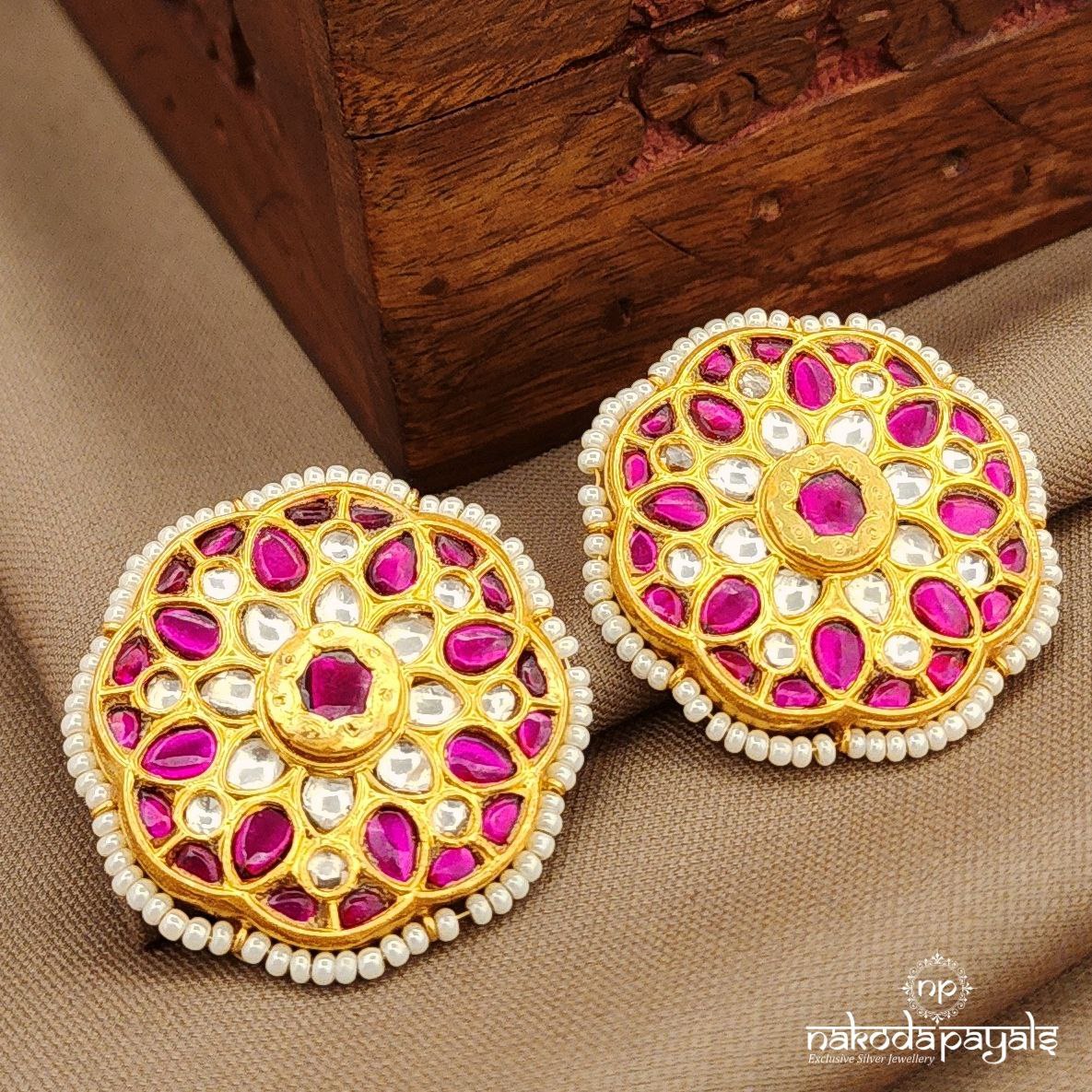 Kundan Pink Studs (Ge10375)