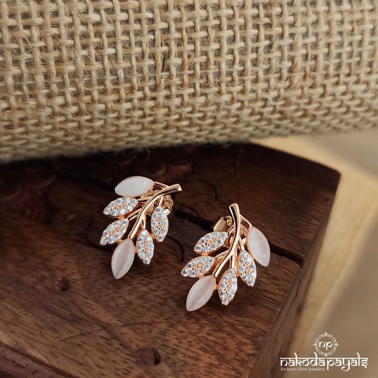 Crystal Leaf Vines Earrings (St3274)
