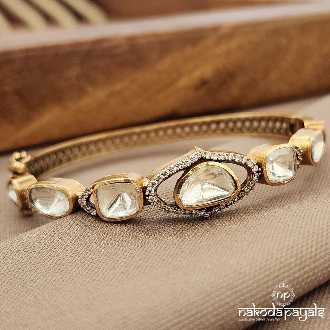 CZ White Single Kada (Gk3212)