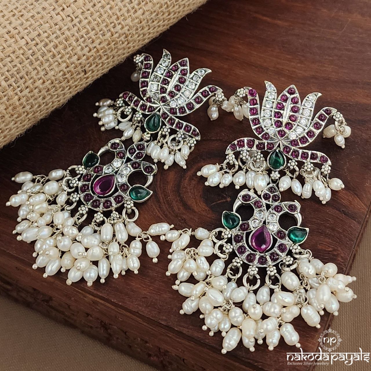 Twin Peacock Guttapusalu Earrings (C3739)