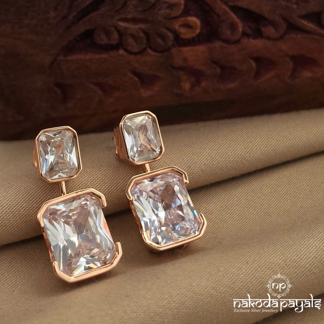 Rose Gold Crystal Earrings (St4183)